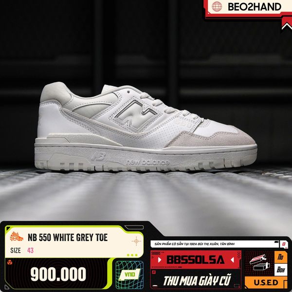 NB 550 WHITE GREY TOE - BB550L5A - 43