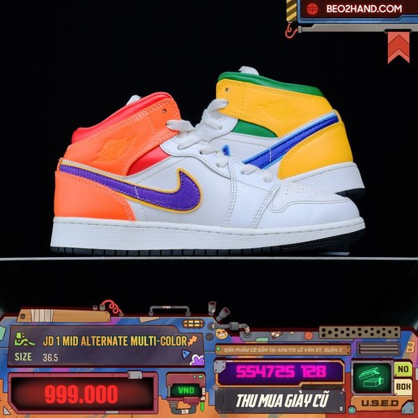 JORDAN 1 MID ALTERNATE MULTI-COLOR - 554725 128 - 36.5