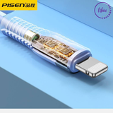  {THANH LÝ BỎ MẪU}Dây cáp sạc Pisen TIKIU USB - Lightning 2.4A Silicon hỗ trợ sạc nhanh không nóng thiết bị dầu không gãy gập 