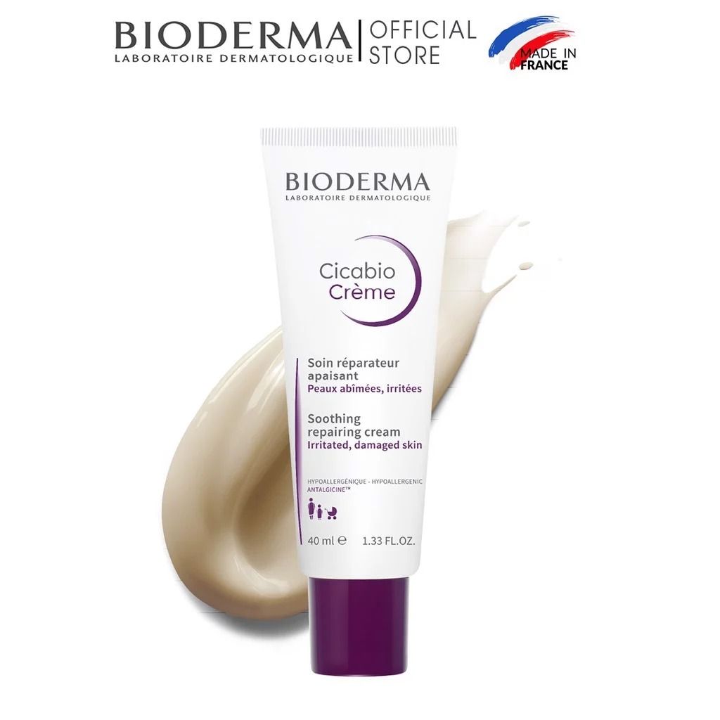  Kem Dưỡng Ẩm, Phục Hồi, Làm Dịu Da Tổn Thương Bioderma Cicabio Creme 40ml 