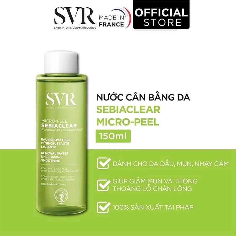  Nước Cân Bằng SVR Sebiaclear Dành Cho Da Dầu, Mụn 150ml 