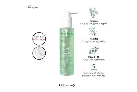 Gel Rửa Mặt Làm Sạch Sâu Cho Da Dầu Mụn The Auragins Oil Balancing Gel Cleanser 150ml