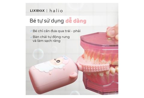Bàn Chải Đánh Răng Điện Chữ U Cho Bé Halio Smart Sonic U-Shaped Toothbrush Pink