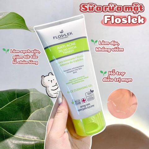 Sữa Rửa Mặt Floslek Anti Acne Bacterial Face Cleansing Gel 200ml - Cho Da Nhờn Mụn | An Beauty Shop HM