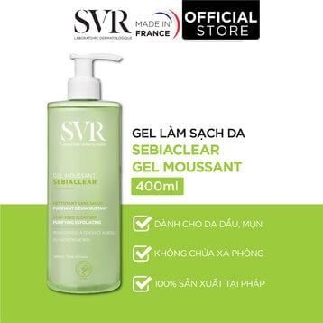 Gel Rửa Mặt SVR Không Chứa Xà Phòng Cho Da Dầu 400ml Sebiaclear Gel Moussant 200ml- 400ml