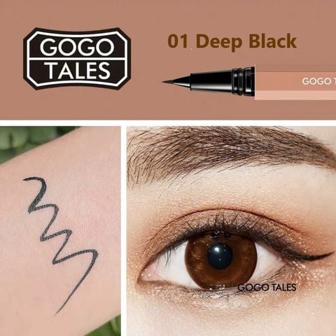 Bút dạ kẻ mắt Gogo Tales Slender Beckoning Eyeliner - 01 Đen - 02 Nâu Đen