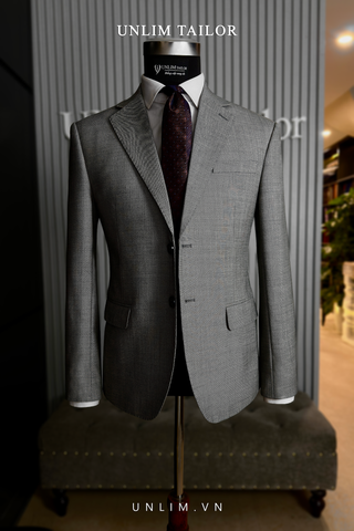 Blazer Xám Sáng Cổ K Vân Sóng