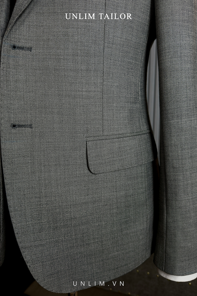 Blazer Xám Sáng Cổ K Vân Sóng