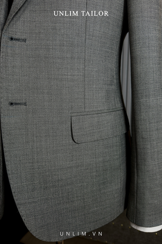 Blazer Xám Sáng Cổ K Vân Sóng