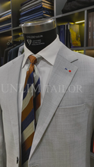 Blazer Xám Sáng Thùa Khuyết Milanese
