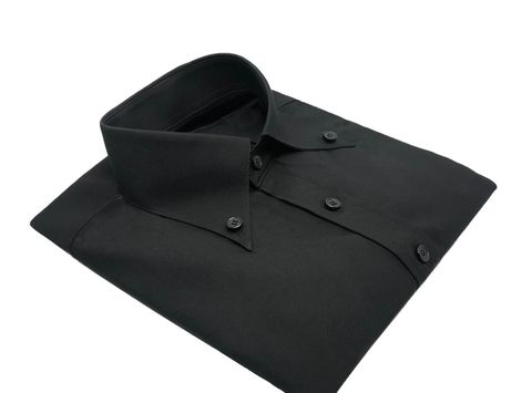 Sơ Mi Nam Đen Cổ Button Down