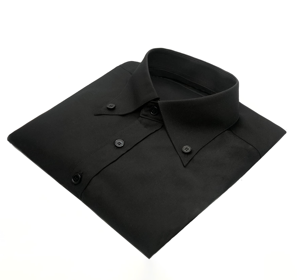 Sơ Mi Nam Đen Cổ Button Down