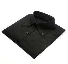 Sơ Mi Nam Đen Cổ Button Down