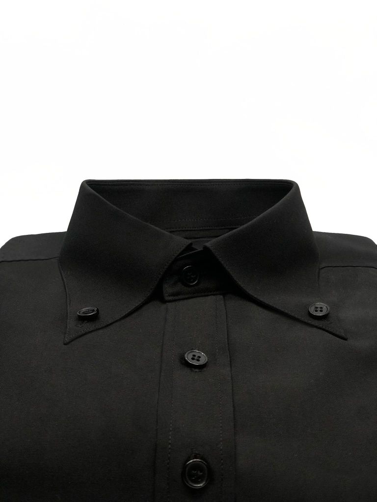 Sơ Mi Nam Đen Cổ Button Down