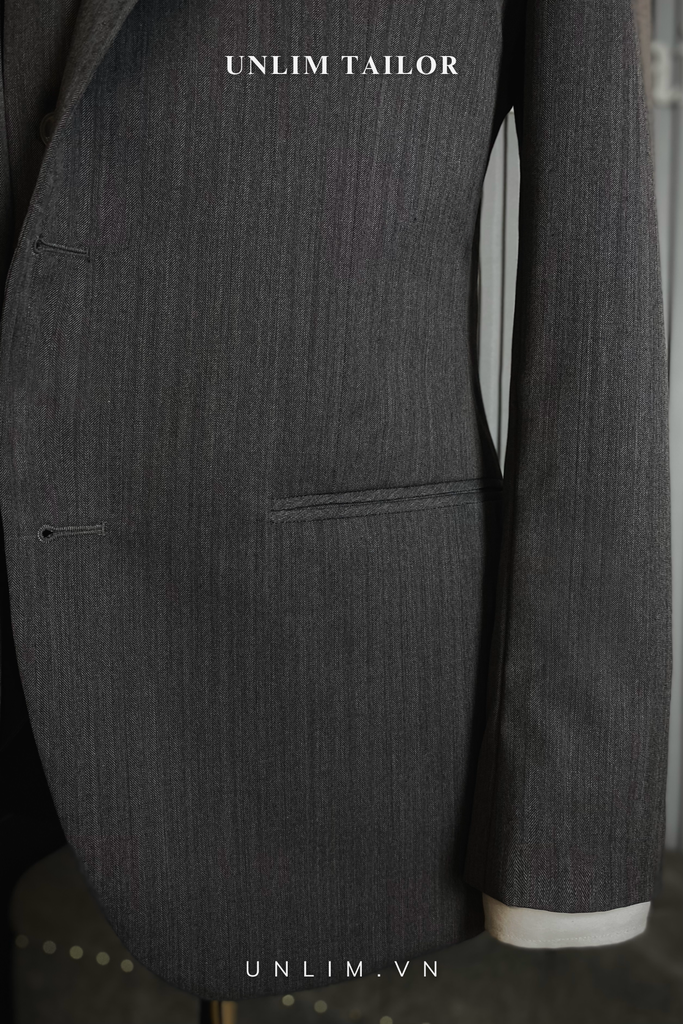 Suit Business Nâu Họa Tiết Herringbone