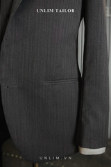 Suit Business Nâu Họa Tiết Herringbone