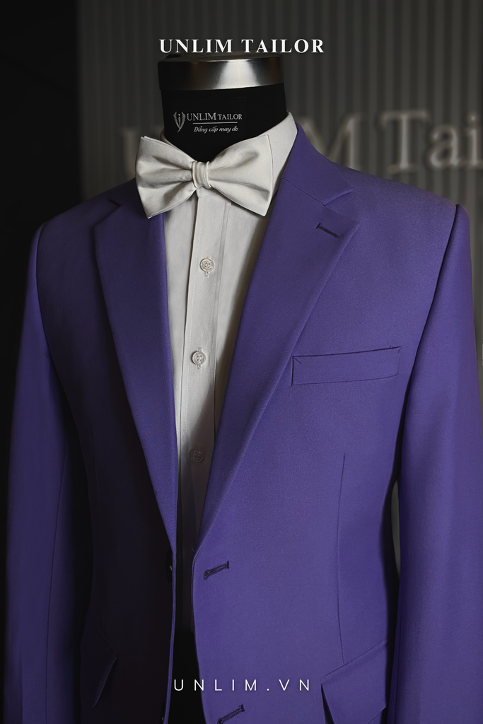 Suit Tím Cổ K Hai Cúc