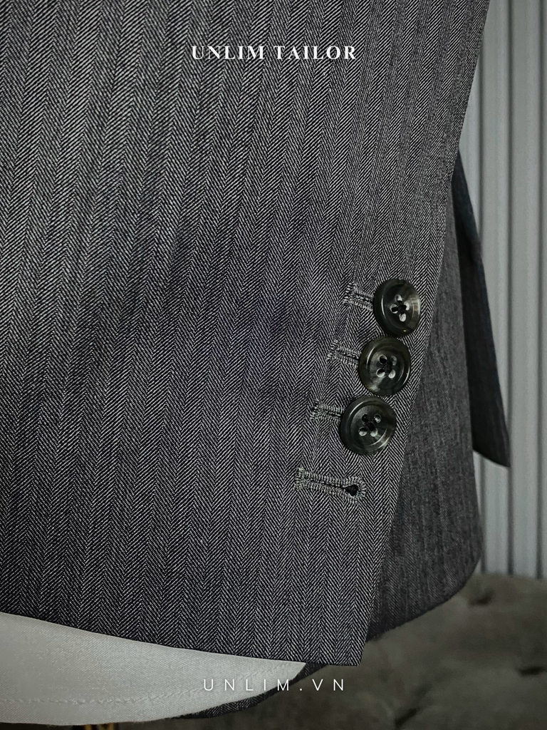 Suit Business Nâu Họa Tiết Herringbone