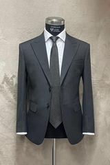 Suit Xám Tối Cổ Nhọn