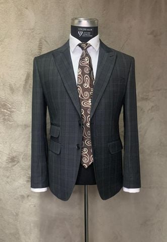 Suit Xám Tối Hoạ Tiết Prince Of Wales