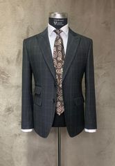 Suit Xám Tối Hoạ Tiết Prince Of Wales