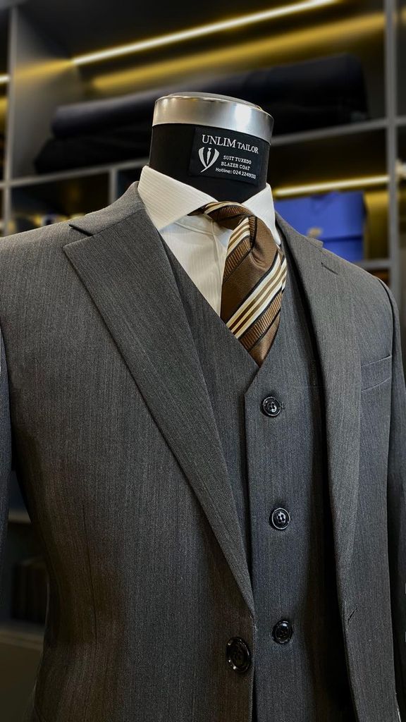 Suit Herringbone Gam Trầm