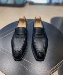 Giày Penny Loafer Dark Blue Da Bò Ý Đế Xanh