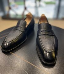 Giày Penny Loafer Dark Blue Da Bò Ý Đế Xanh