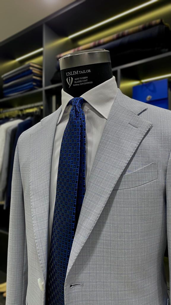 Blazer Xanh Trắng Hoạ Tiết Kẻ