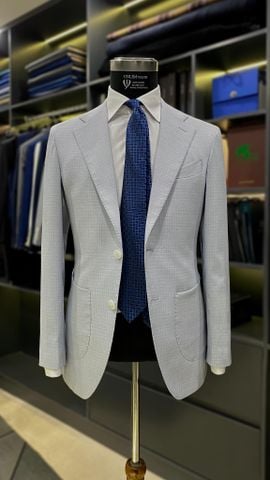 Blazer Xanh Trắng Hoạ Tiết Kẻ
