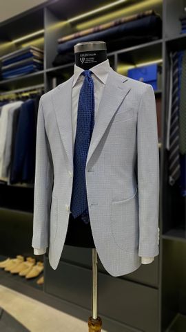 Blazer Xanh Trắng Hoạ Tiết Kẻ