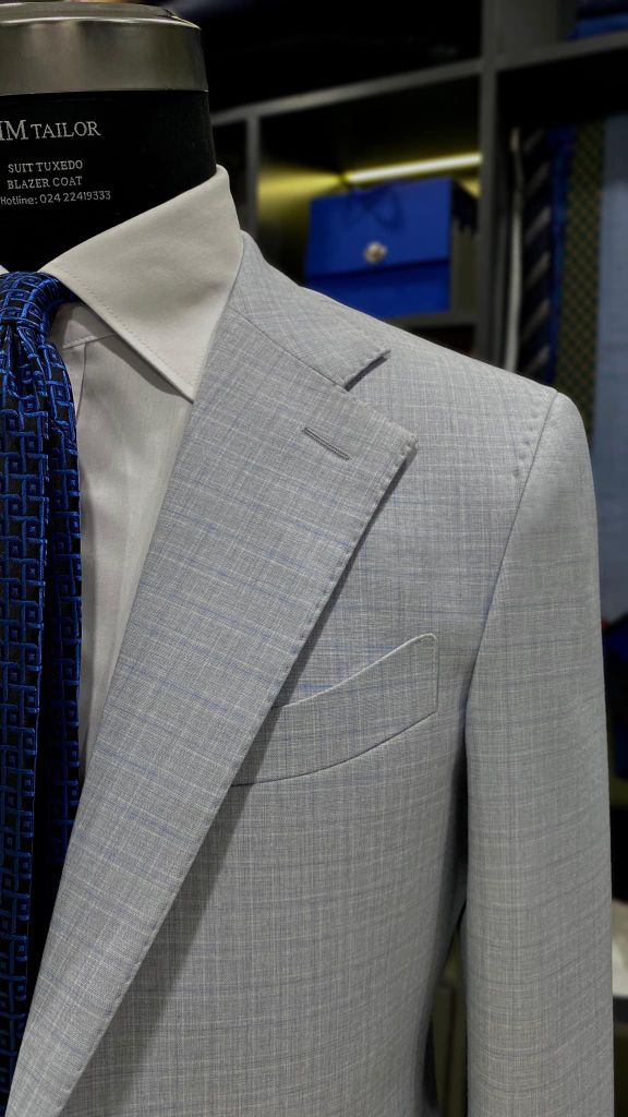 Blazer Xanh Trắng Hoạ Tiết Kẻ