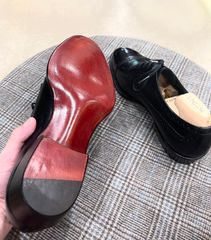 Giày Derby Đen Da Bò Ý Đế Đỏ