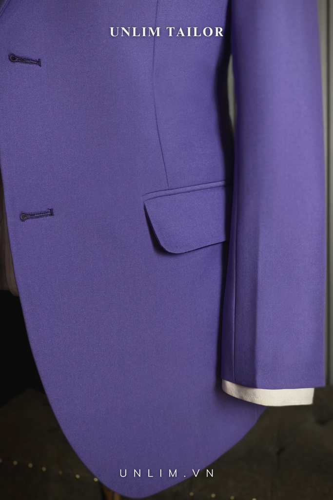 Suit Tím Cổ K Hai Cúc