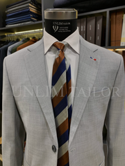 Blazer Xám Sáng Thùa Khuyết Milanese