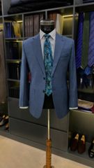 Blazer Xanh Navy Cổ K