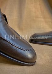 Giày Loafer Nâu Da Bò Ý