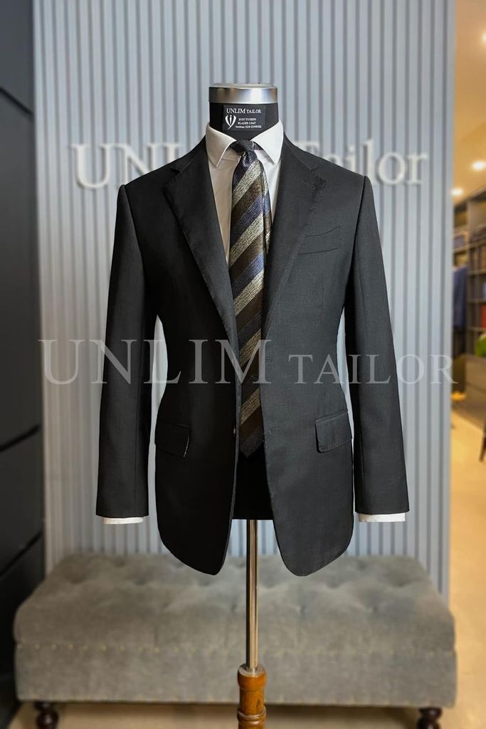 Full Canvas Suit Xám Tối Pha Ánh Rêu