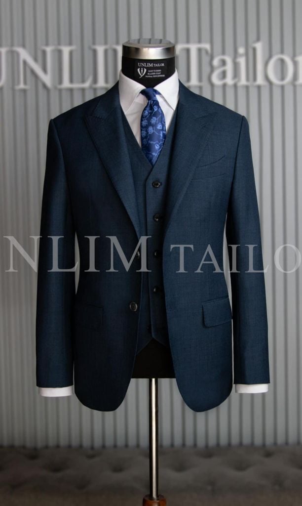 Suit Xanh Cô Ban Cổ Nhọn