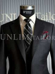 Suit 3 Mảnh Màu Đen Classic Cổ K