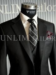 Suit 3 Mảnh Màu Đen Classic Cổ K
