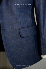 Suit Xanh Họa Tiết Kẻ Cổ Điển