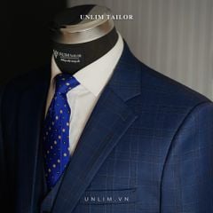 Suit Xanh Họa Tiết Kẻ Cổ Điển