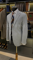 Blazer Xám Sáng Thùa Khuyết Milanese