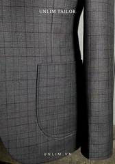 Suit Xám Kẻ Ô Cổ K