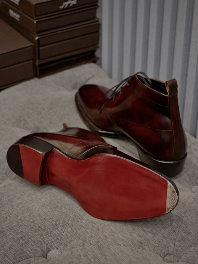 Giày Chukka Boots Nâu Da Bê ANNONAY