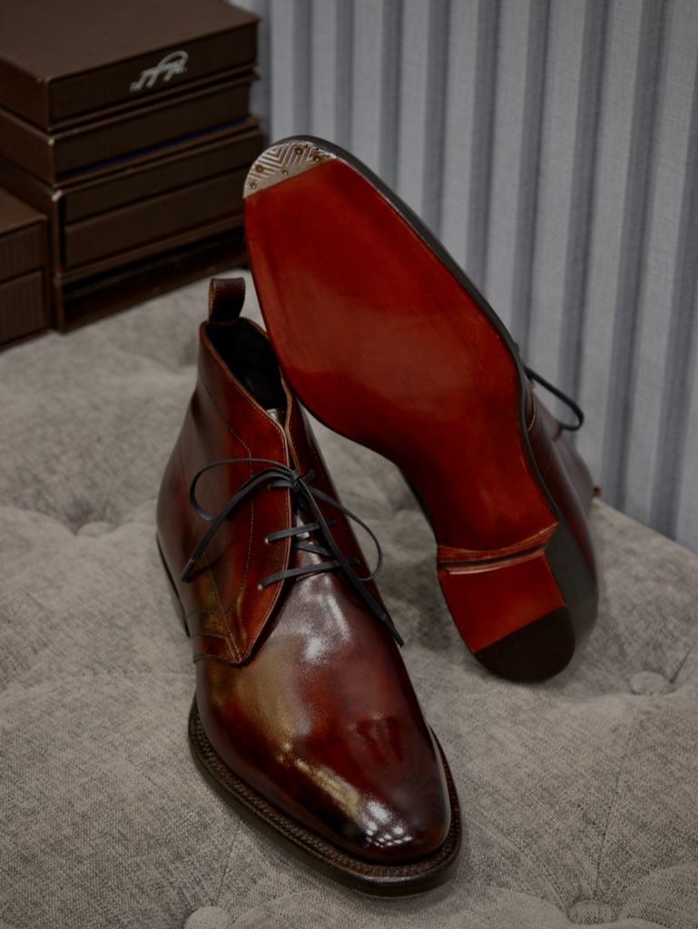 Giày Chukka Boots Nâu Da Bê ANNONAY