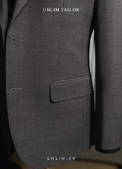 Suit Half Lining Cổ Nhọn Ghi Tối