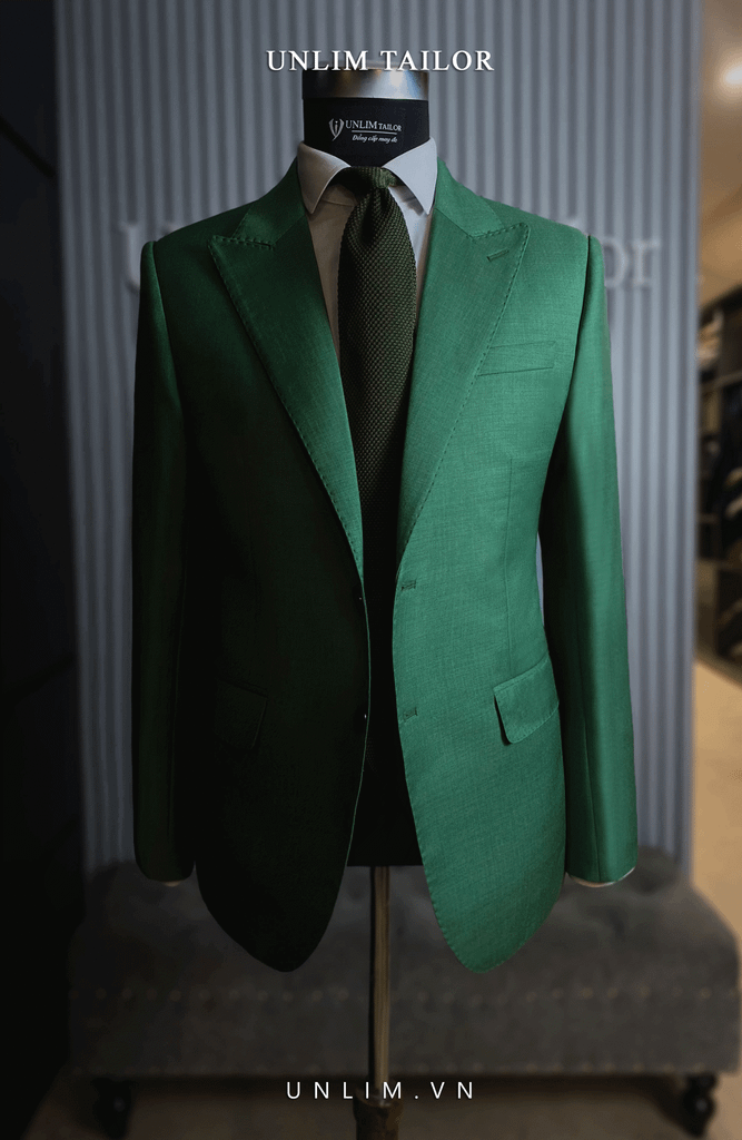 Suit Xanh Sẫm Cổ Nhọn