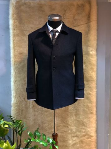 Blazer Nam Dạ Lông Cừu Xanh Tối